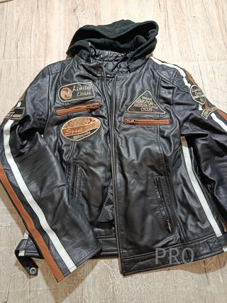 Chaqueta de cuero mujer para moto