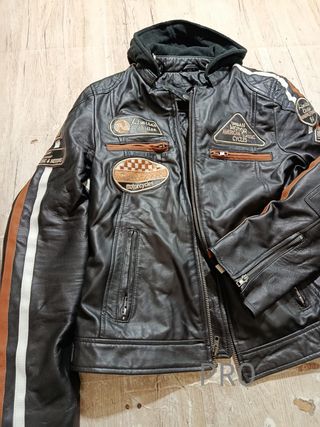 Chaqueta de cuero mujer para moto