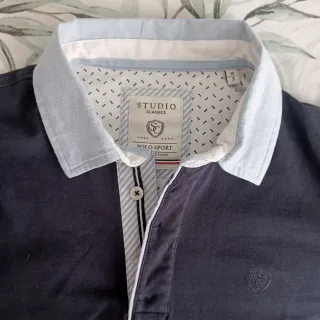 Polo Studio Classics azul marino con coderas