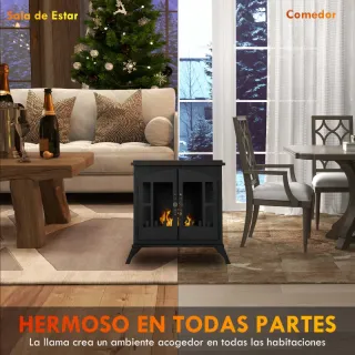 Estufa Bioetanol Negra 55x31x55 cm