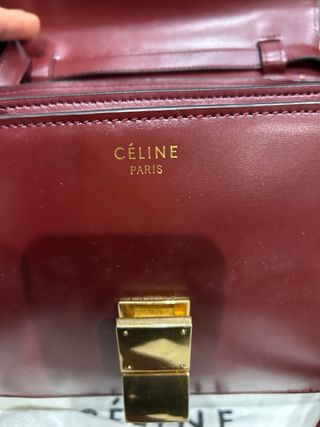 Borsa Celine Pelle Bordeaux Dettagli Oro