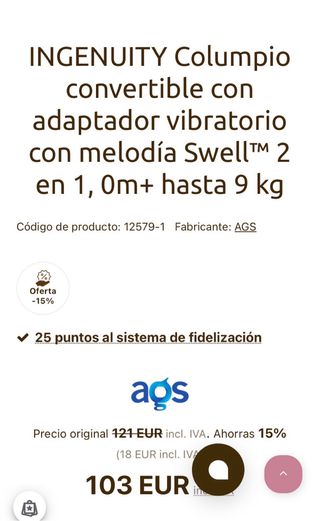 Hamaca bebé con peluche