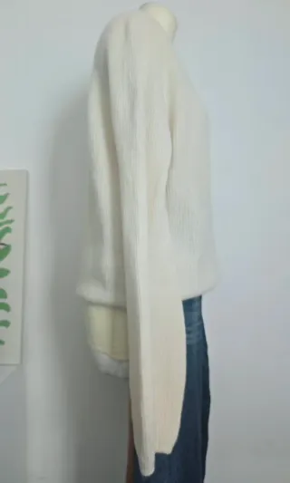 Maglione Uniqlo Lana Panna Taglia M