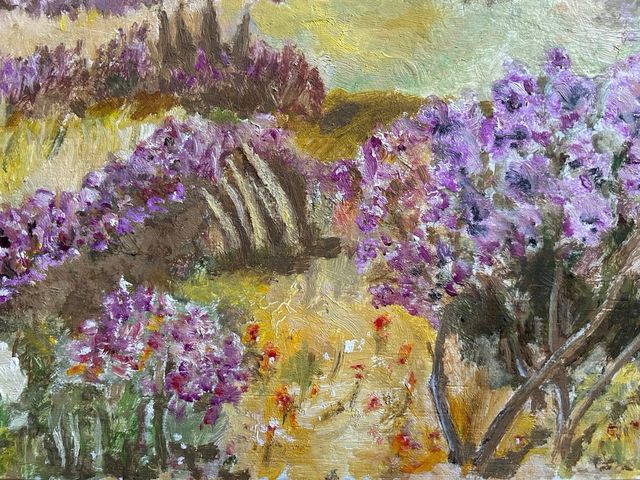 Óleo sobre tabla. paisaje