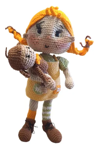 Muñeca Amigurumi Pippi Calzaslargas Crochet