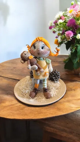 Muñeca Amigurumi Pippi Calzaslargas Crochet