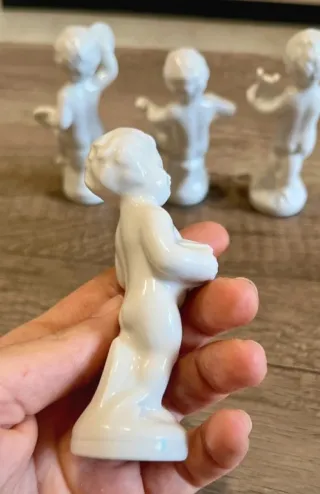 Statuine Angeli Vintage Puttini Ceramica