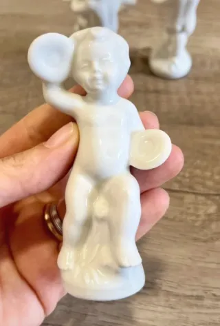 Statuine Angeli Vintage Puttini Ceramica