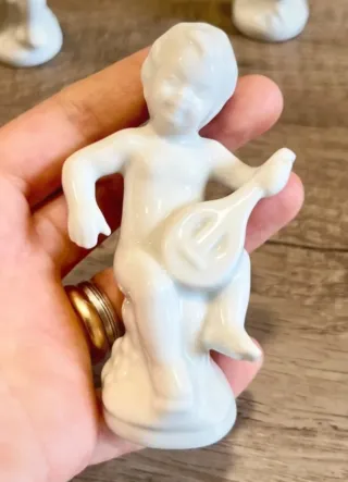 Statuine Angeli Vintage Puttini Ceramica