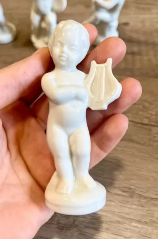 Statuine Angeli Vintage Puttini Ceramica