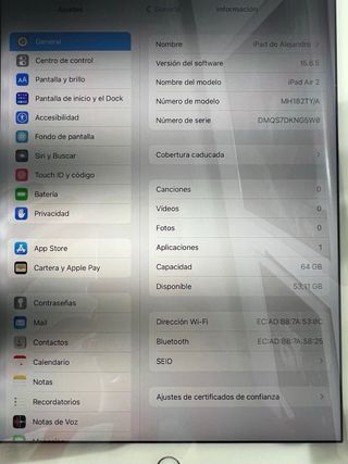 iPad Air 2 Dorado 64gb