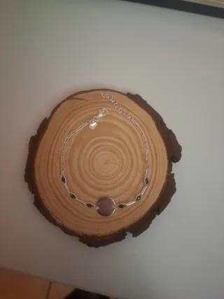 Pulsera chapa plata y onix