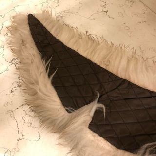 Accessorio collo pelliccia beige/marrone