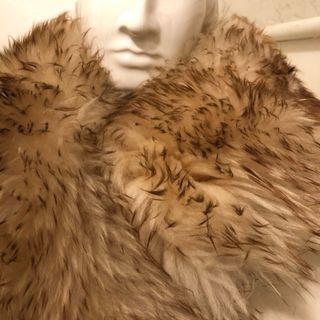 Accessorio collo pelliccia beige/marrone