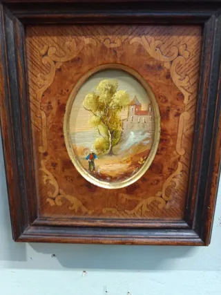 Set 4 Quadri Dipinti Olio Su Tavola