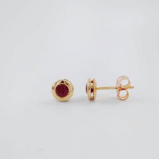 Pendientes Oro Rosa 18k con Rubí