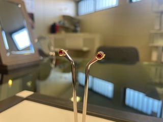 Pendientes Oro Rosa 18k con Rubí