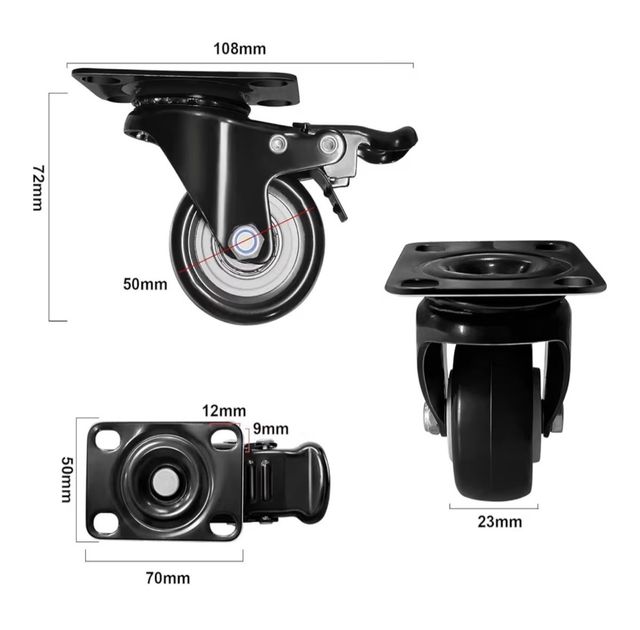 Ruedas giratorias para cargas pesadas LUZOON 823MC