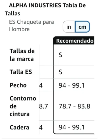 Chaqueta Alpha Industries con capucha Talla S/M