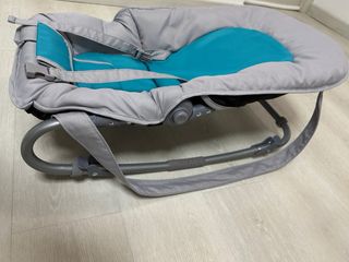 Hamaca para bebé gris y turquesa