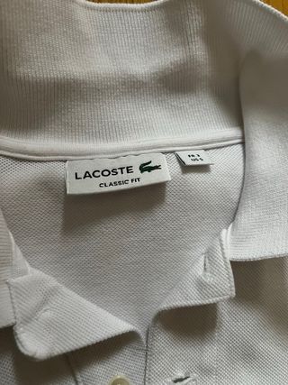 Polo Lacoste Blanco Talla S