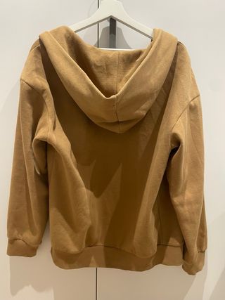 Sudadera H&M beige con capucha y cremallera (XS)