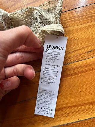 Tanga tiro bajo beige y rosa Leonisa