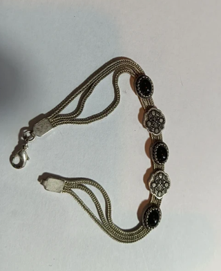 Bracciale vintage argento 925 e onice