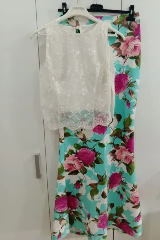 Conjunto fiesta floral blanco