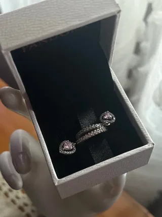 Pendientes plata Corazón Rosa