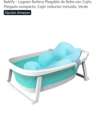 Bañera Bebé Plegable con Cojín Reductor