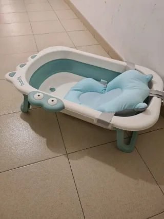 Bañera Bebé Plegable con Cojín Reductor