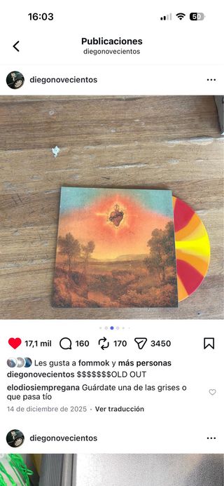 Vinilo Diego 900 La Espalda Del Sol Edición Roja