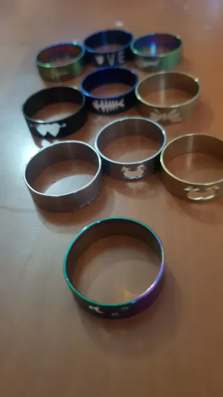 10 anelli acciaio inox