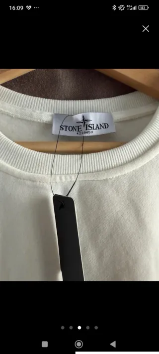 Sudadera Stone Island Blanca Nueva