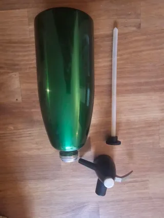 Botella sifón verde antigua