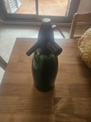 Botella sifón verde antigua