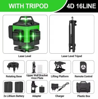 Nivel Láser 4D 16 Líneas con Trípode