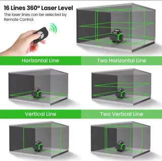 Nivel Láser 4D 16 Líneas con Trípode