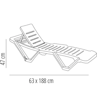Set 2 Tumbonas + mesa negra plástico