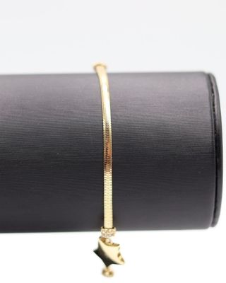 PULSERA SERPIENTE ESTRELLA CON CIRCONITAS. Oro 18K