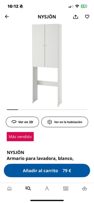 Mueble para lavadora NYSJÖN blanco