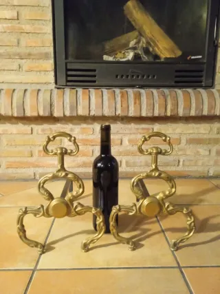 Antiguo juego de morillos para chimenea