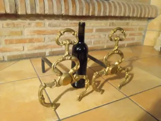 Antiguo juego de morillos para chimenea