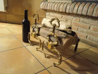 Antiguo juego de morillos para chimenea