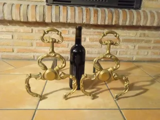 Antiguo juego de morillos para chimenea