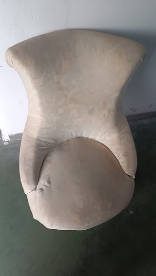 Sillón vintage tela beige