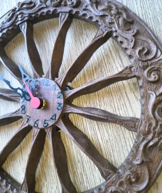 Orologio da parete ruota in legno