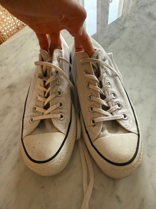 Converse plataforma blancas