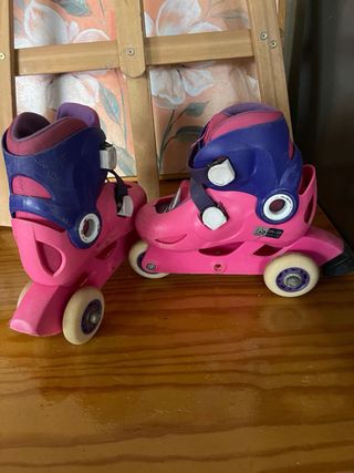 Patines infantiles rosas y azules